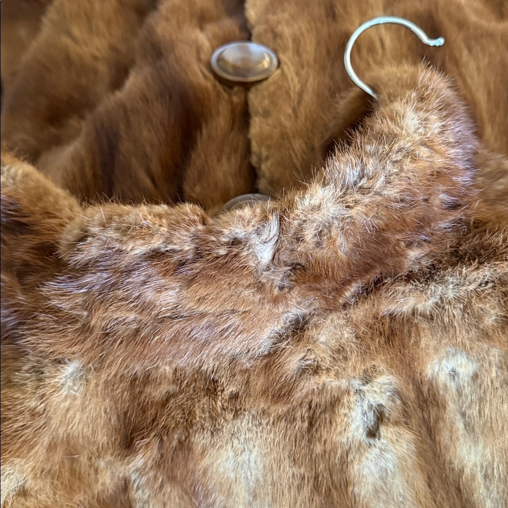 Vintage Mink Genuine Brown Fur Coat (Classic Mobwife) - Picture 9 of 13